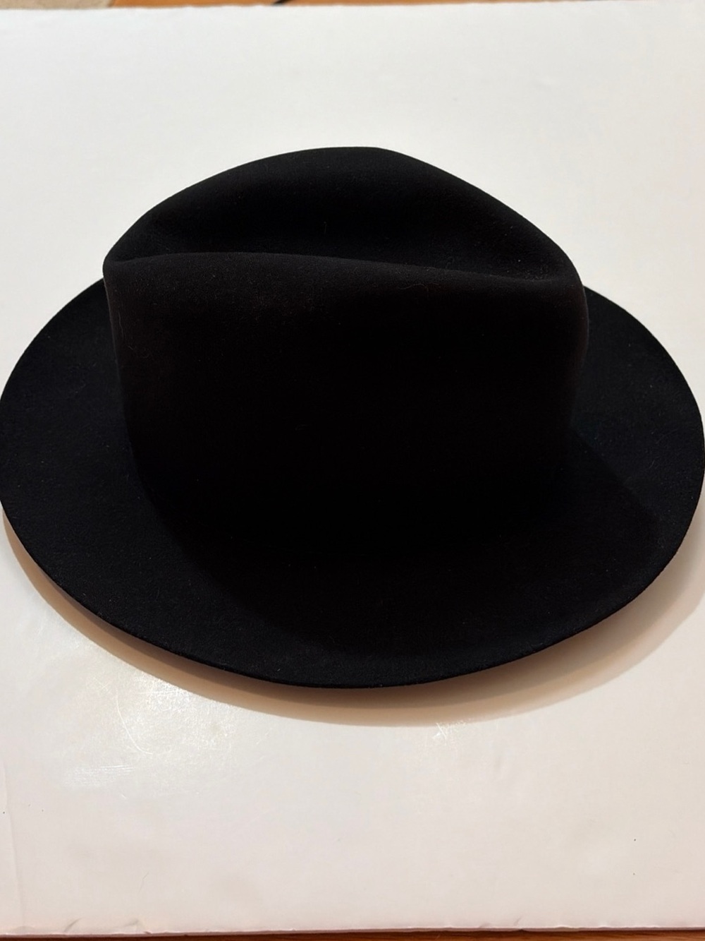 Stetson Sovereign Temple Black Felt Fedora Hat Size 7 3/4 - Picture 3 of 8